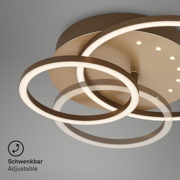 LED ceiling light with LED dots,brown-gold,LED/26W