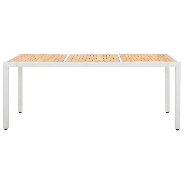 9-tlg. Garten-Essgruppe Poly Rattan Weiß