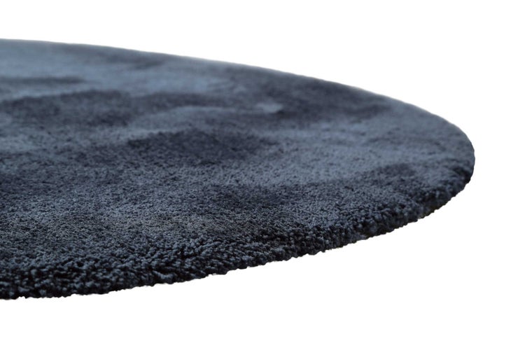 Teppich Rund Dunkelblau Hochflor Pisa Homie Living 120 cm rund