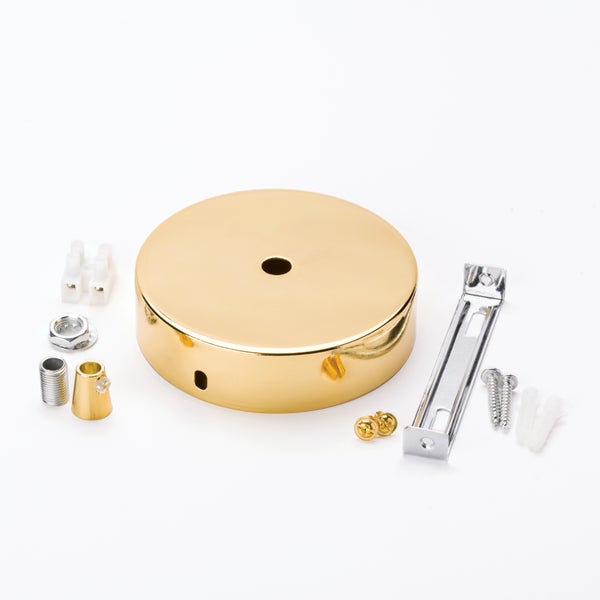Deckenbaldachin Abdeckung für Hängeleuchten, Lampenbaldachin inkl. Klemmnippel, Ø 100 mm, Gold