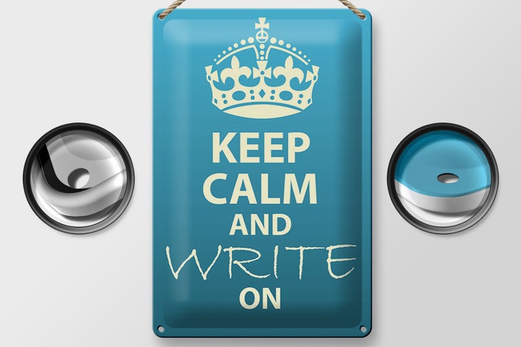 Blechschild Spruch 20x30cm Keep Calm and write on
