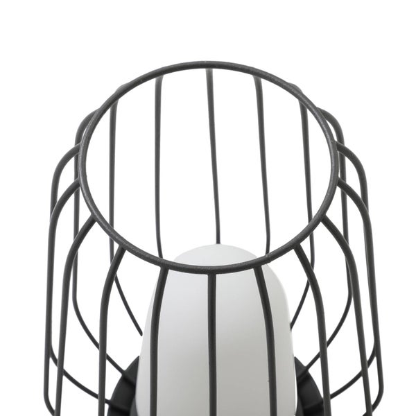 Dekorative Lampe mit Metallkäfig und Leuchtmittel