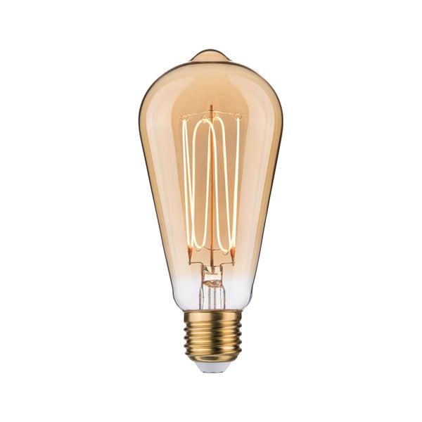 Rustic Shine Standard 230V LED Kolben E27 Filament in I-Form 300lm 4,2W 1800K dimmbar Gold