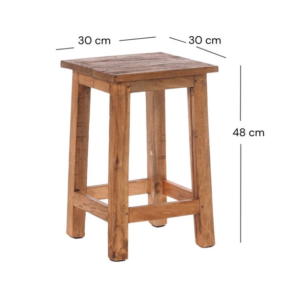 Hocker MADERO<br /> Recyclingholz 01 natur-vintage