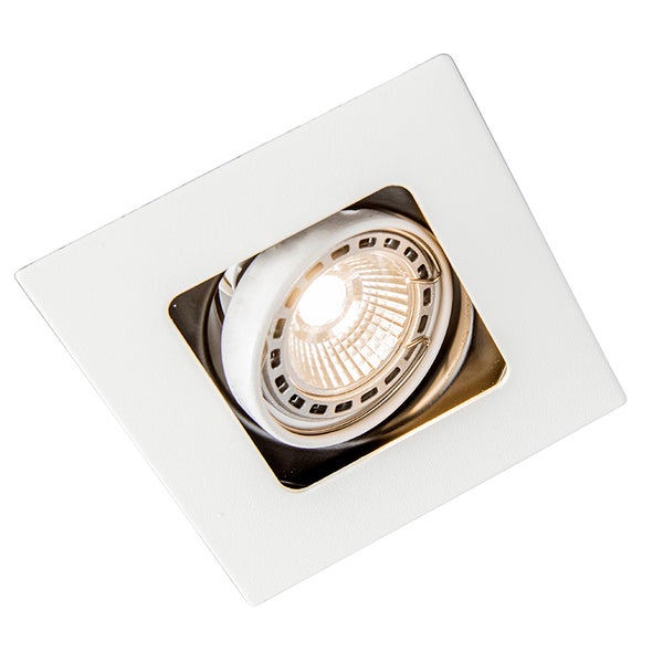 Quadratischer Einbaustrahler mit schwenkbarem Leuchtmittel