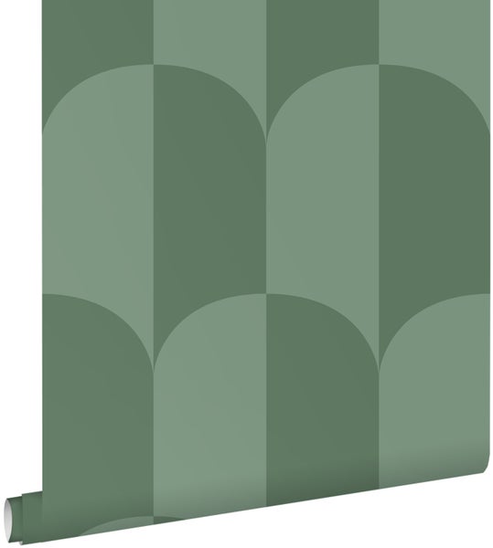 ESTAhome Tapete Art Decó Muster Seegrün - 50 x 900 cm - 139995
