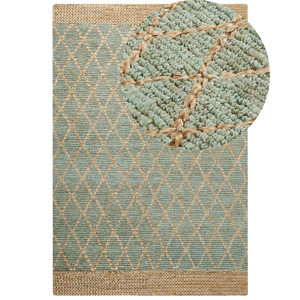 Teppich TELLIKAYA 200 x 300 cm Jute Grün