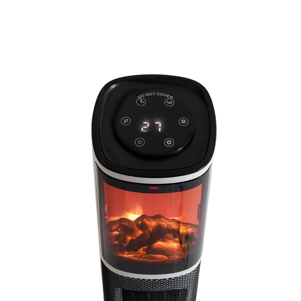 Elektrischer Turmheizer mit digitaler Anzeige und Kamineffekt