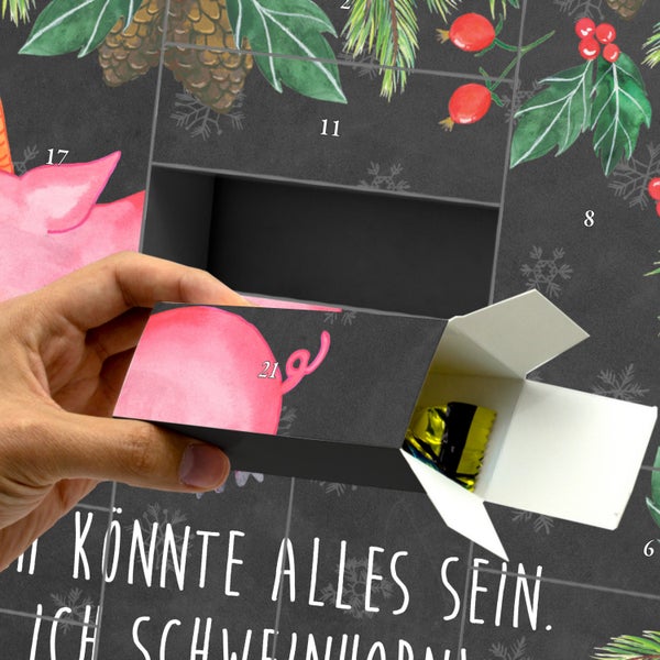 Mr. & Mrs. Panda Befüllbarer Adventskalender Einhorn Schwein - Schwarz