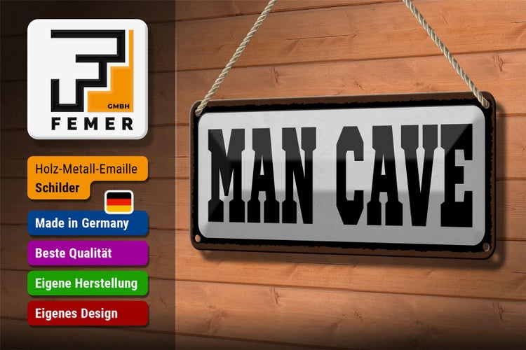 Blechschild Spruch 27x10cm Man Cave Dekoration