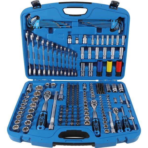 BGS Werkzeugkoffer mit Schraubenschlüsseln, Steckschlüsseln, Bits und anderem Zubehör