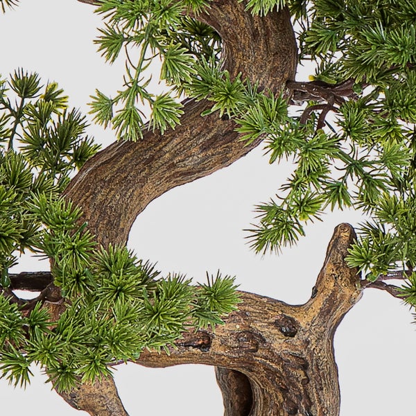 Künstlicher Bonsai Baum im 3er Set in verschiedenen Größen in schwarzen Schalen mit Dekosteinen.