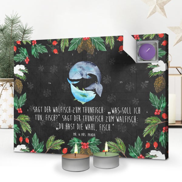 Mr. & Mrs. Panda Duftkerzen Adventskalender Walfisch Thunfisch - Schwarz