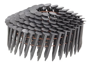 Rundkopf-Coilnägel für Druckluftnagler, drahtmagaziniert, aus Stahl.