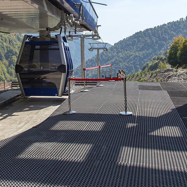 FLOORDIREKT Gummi-Wabenmatte - Octo Door - Antirutschmatte - Schwarz - Stärke 23 mm - 100 x 200 cm