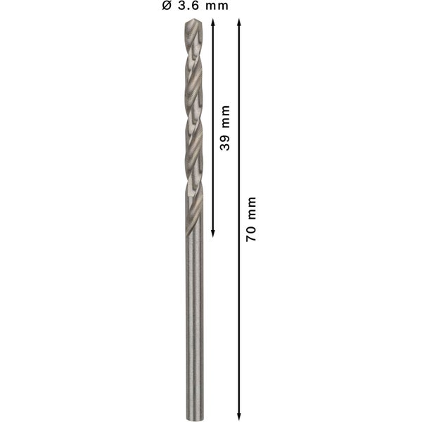 Bosch PRO Metal HSS-G Spiralbohrer 3,6 x 39 x 70 mm - 2608595332
