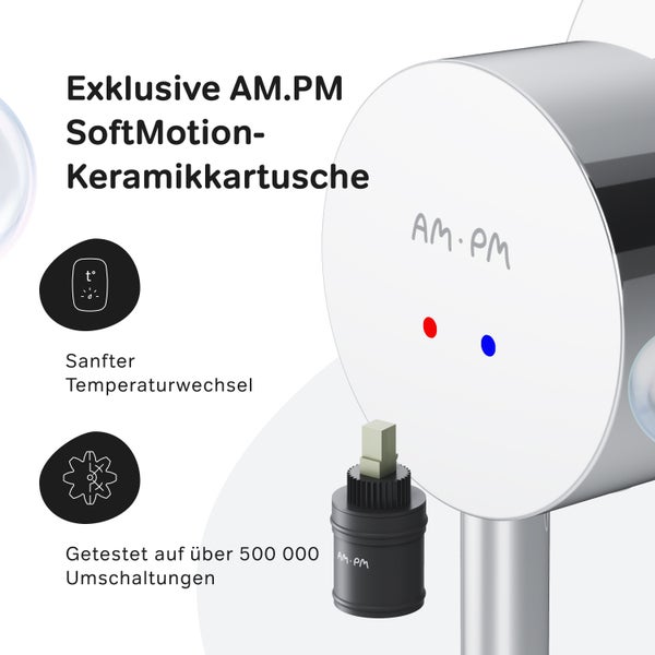 AM.PM SoftMotion Keramikkartusche für Armaturen mit sanfter Temperaturregelung und Langlebigkeit durch über 500.000 Zyklen.