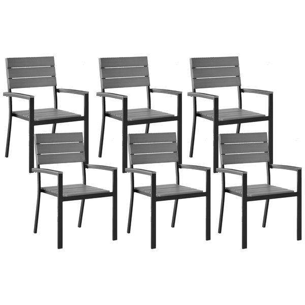 Gartenstuhl 6er Set COMO Grau