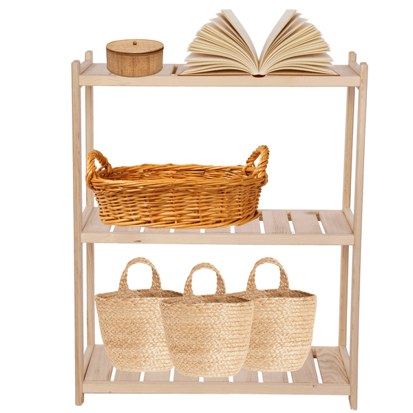 PROREGAL Holzregal SPREEWALD HxBxT 86x70x33cm 3 Ebenen Massives Kiefernholz Natur