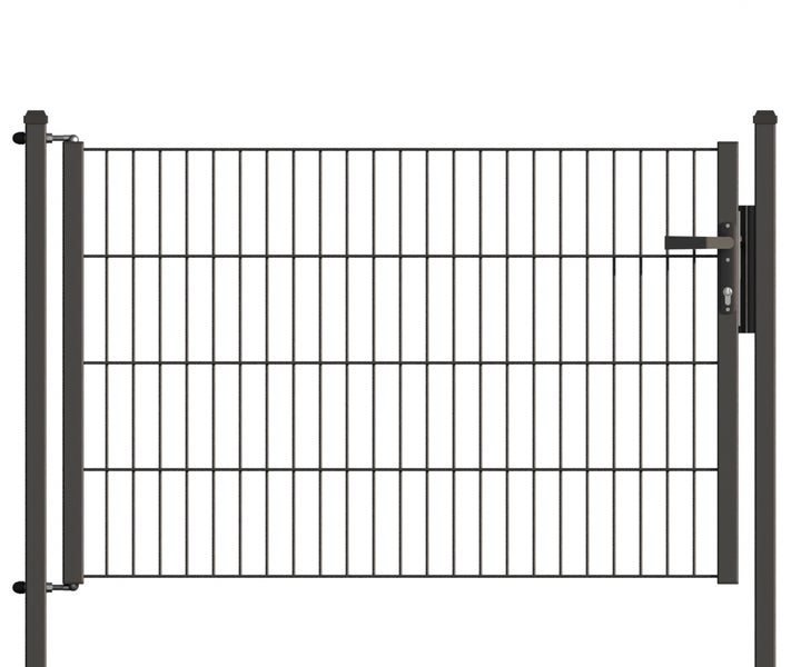 Gartentor aus Metall mit Griff und Schloss