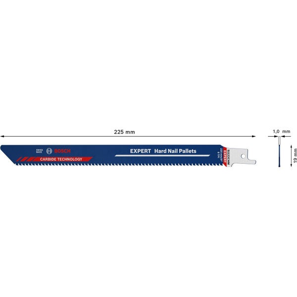 Bosch Expert Säbelsägeblatt für Hartnagelpaletten, 225 mm