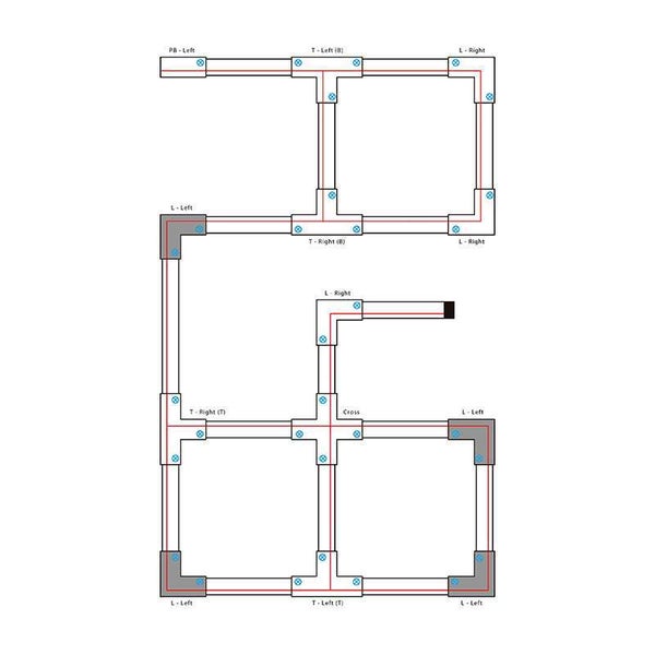 L-Verbinder für 3-Phasenschiene schwarz links - 3-phasig