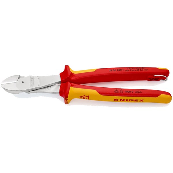 Knipex Kraft-Seitenschneider mit Befestigungsöse - 7406250T