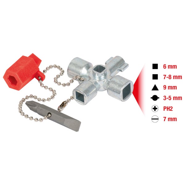 Kreuzschlüssel mit Bit und Kette