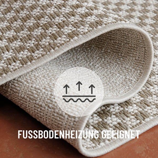 Gewebter Teppich, geeignet für Fußbodenheizung.