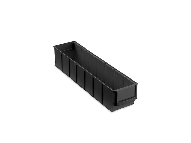 PROREGAL SparSet 5 x Leitfähige Industriebox 400 S HxBxT 8,1 x 9,1 x 40 cm 2,2 Liter ESD Sichtlagerkasten Sortimentskasten Sortimentsbox Kleinteilebox