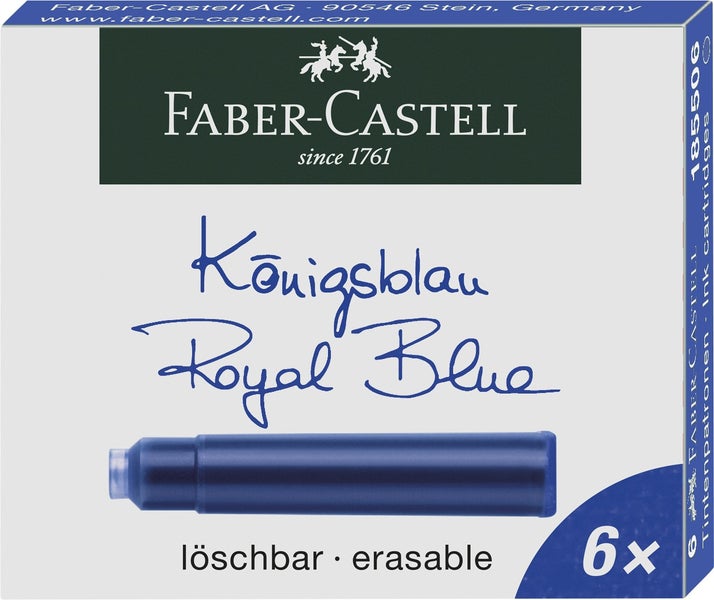Faber-Castell Standard Tintenpatrone Königsblau 6er Set