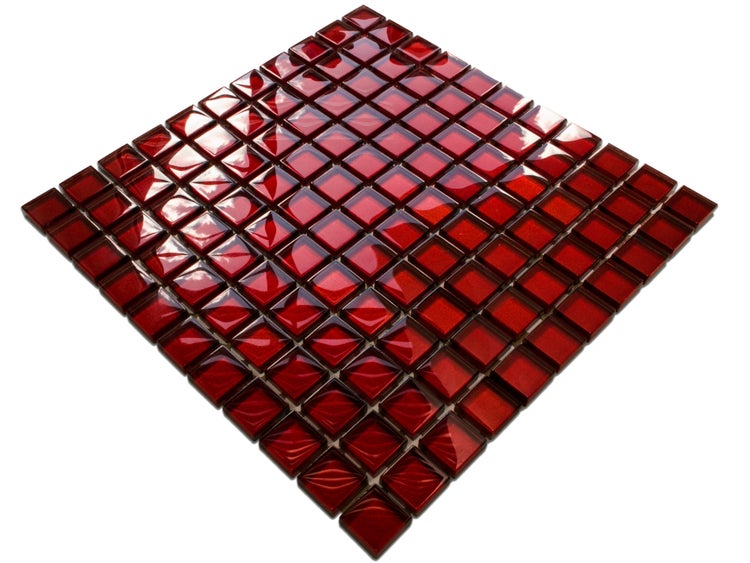 Glasmosaik auf Netz für Bad und Küche 30cm x 30cm  - Pomerol wine