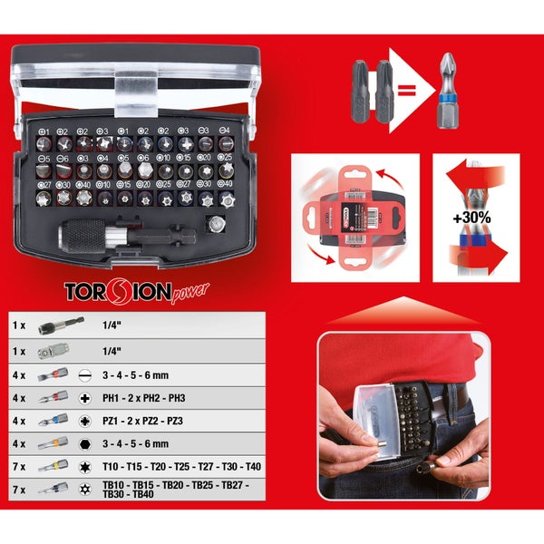 KS TOOLS 1/4 TORSIONpower Bit-Satz, 32-tlg - 911.3030