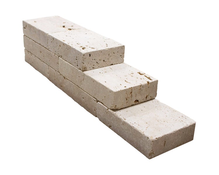Wohnrausch Naturstein Mauersteine Travertin EXTRA LIGHT, gesägt, getrommelt, beige, L 15-50, B 18-20, H 7,5 cm, 1 qm