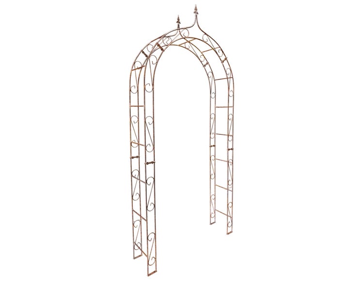 Gartenbogen aus Metall mit Ornamenten