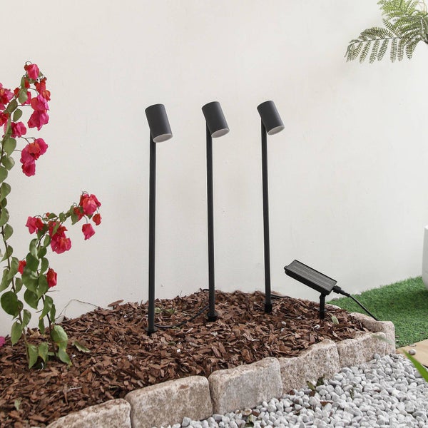 Lindby 3er Set LED Myric (Modern) in Schwarz aus Aluminium (1 flammig, )