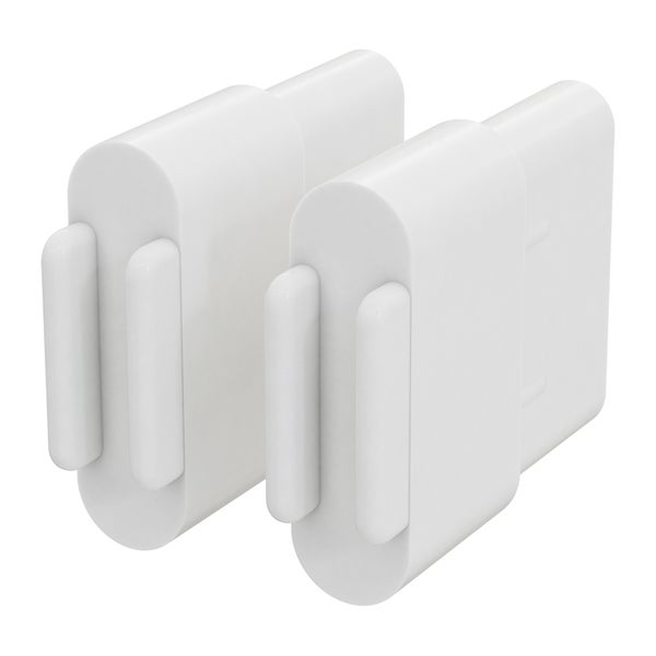 Zwei weiße, selbstklebende Wandhaken