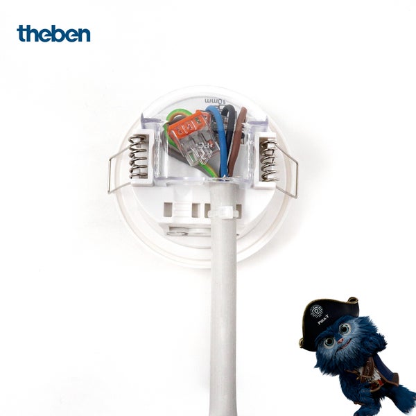 Theben 1030200 PIRA T8 DE Bewegungsmelder für den Innenbereich, 200 W LED, Erfassungsbereich rund 360°, Ø 8 m, Nachlaufzeit 5 s - 15 min, Deckeneinbau