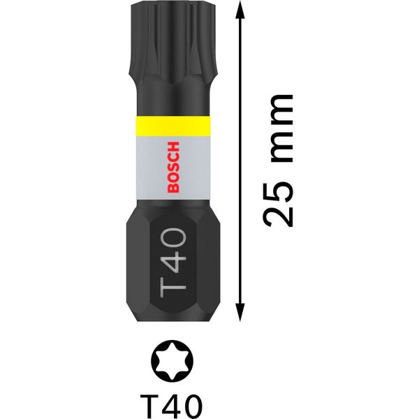 Bosch Logo. 25 Millimeter langer T40 Schrauberbit