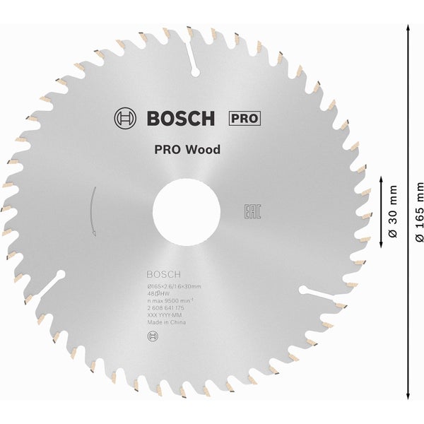 Bosch Pro Wood Kreissägeblatt mit 165 Millimeter Durchmesser