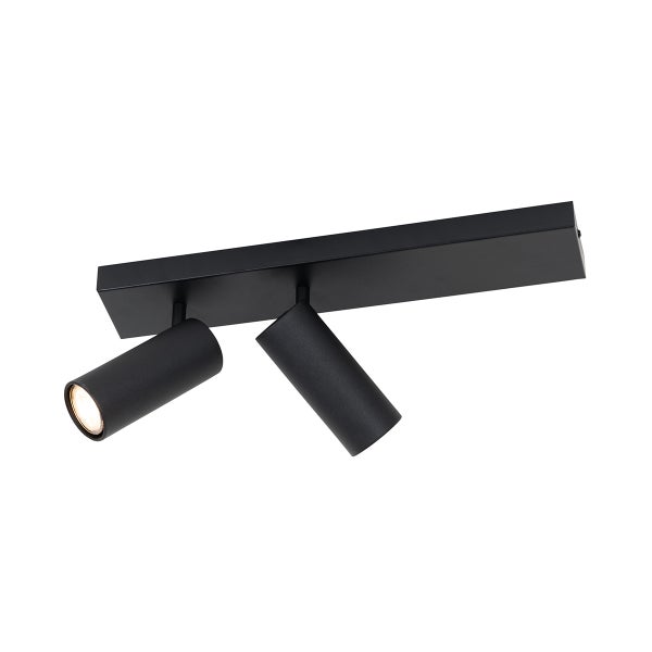 Schwarze Deckenleuchte mit zwei Strahlern