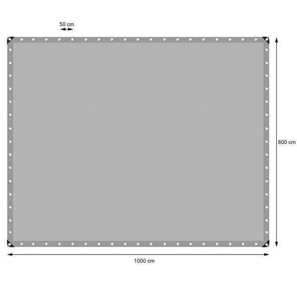 ECD Germany Abdeckplane Gewebeplane mit Ösen 8x10m 80m² 180g/m² Grau aus Polyethylen Schimmelresistent Wasserdicht Reißfest Schutzplane Bootsplane Gartenplane Holzplane Plane für Gartenmöbel Pool Auto