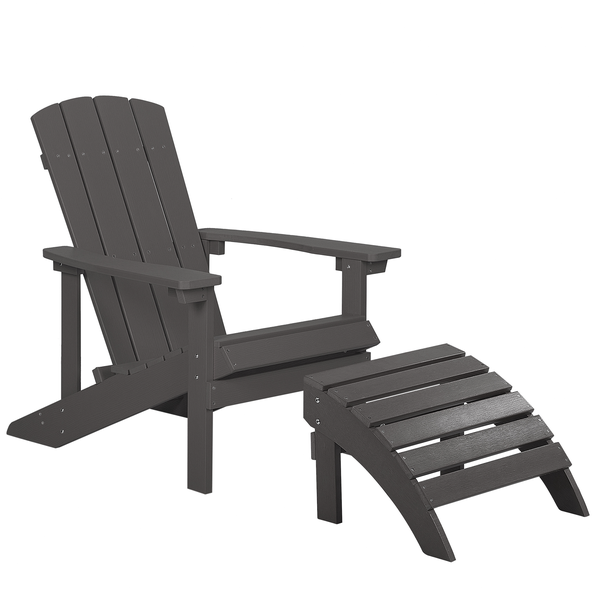 Gartenstuhl ADIRONDACK mit Fußstütze Dunkelgrau