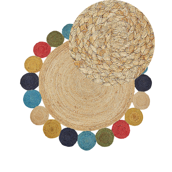 Teppich VOSTAN Bunt ø 140 cm Jute