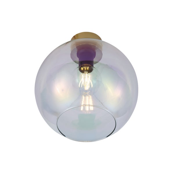 Deckenleuchte mit einer transparenten Glaskugel