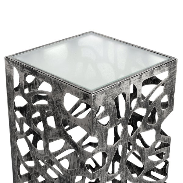 Säule Enza Metall antik-silber