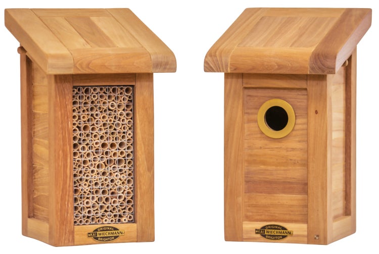 Teak Nistkasten Set premium Vogelhaus und Insektenhotel