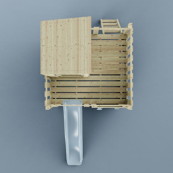 OutdoorToys Spielhaus Mondlicht Kinderspielhaus aus Holz in Blau, Kinderhaus Holzhaus Kinder