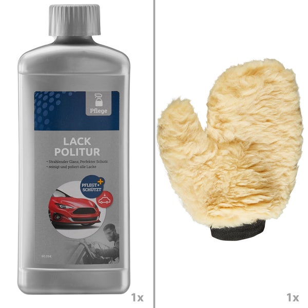 Autopolitur und Waschhandschuh Set