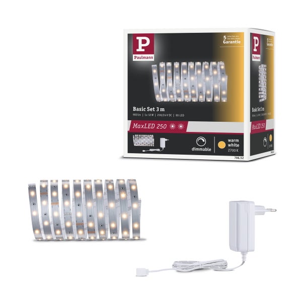 MaxLED 250 LED Strip Basisset 3m 2700K 12W 300lm/m 2700K 24VA